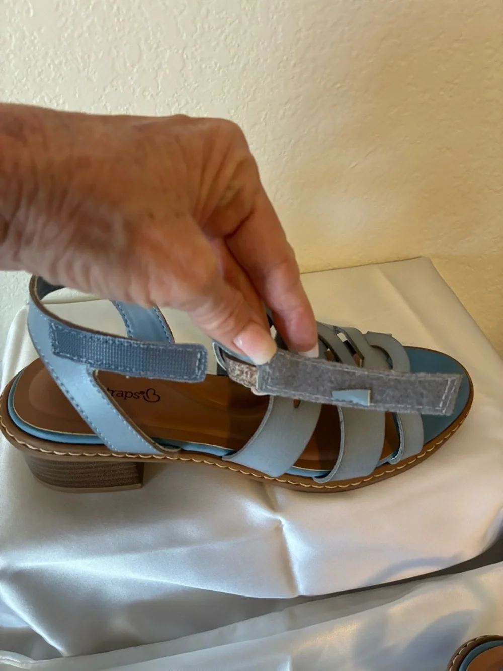BareTraps Light Blue Strappy Woven Sandals